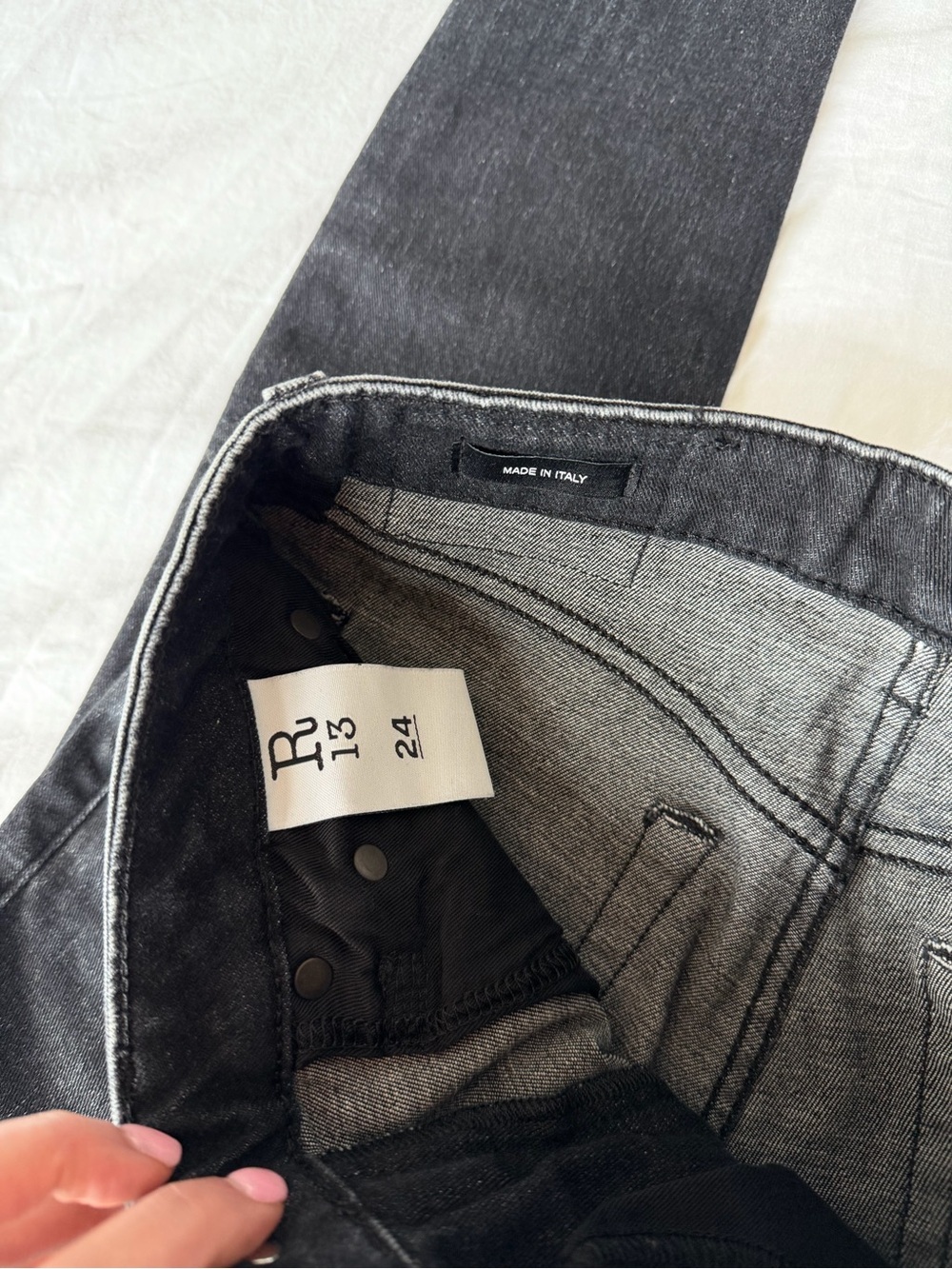 R13 Alison Skinny Black Jeans - Picture 3 of 8